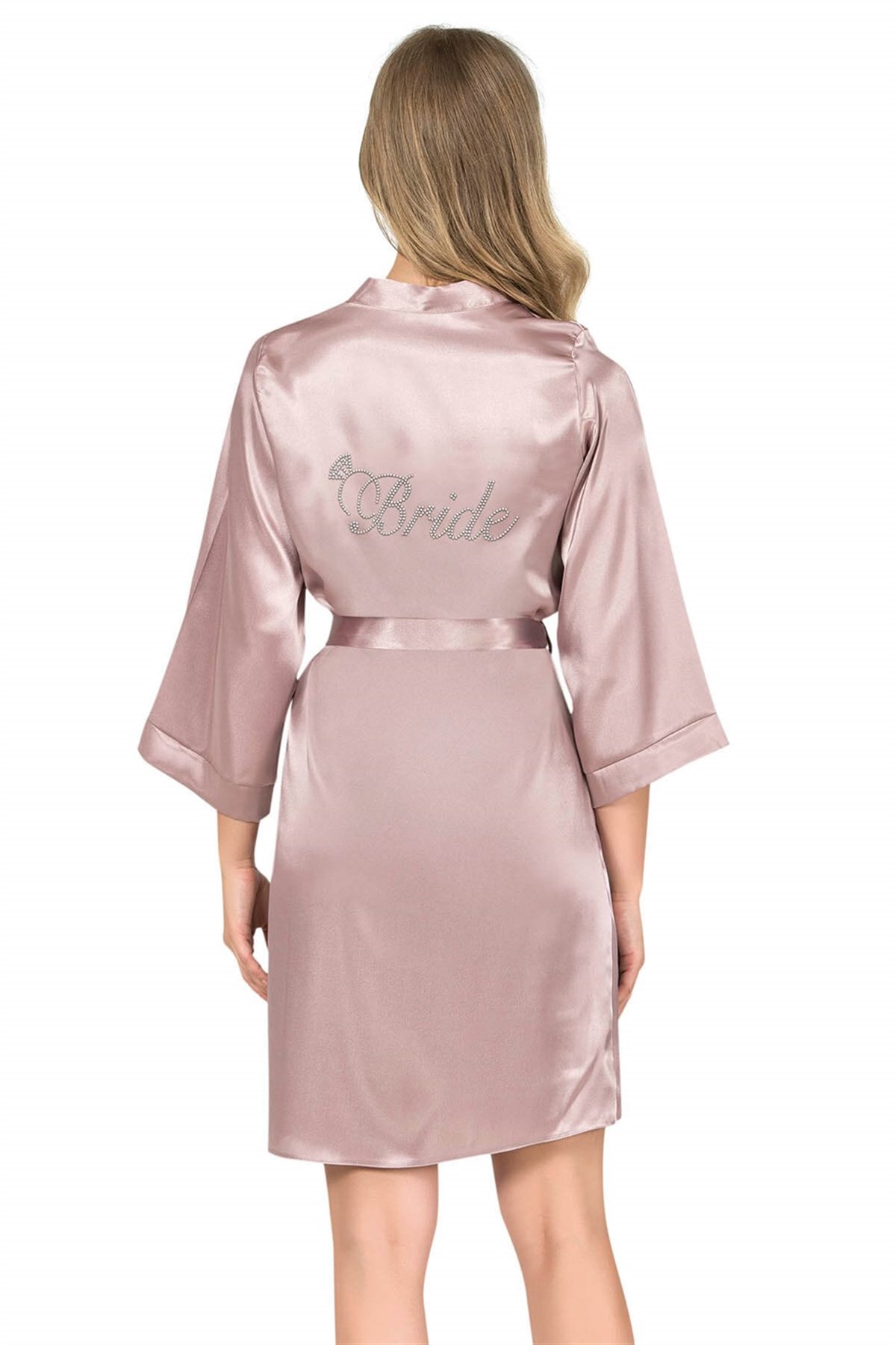 Ahu Vizon Kısa Saten Bride Sabahlık