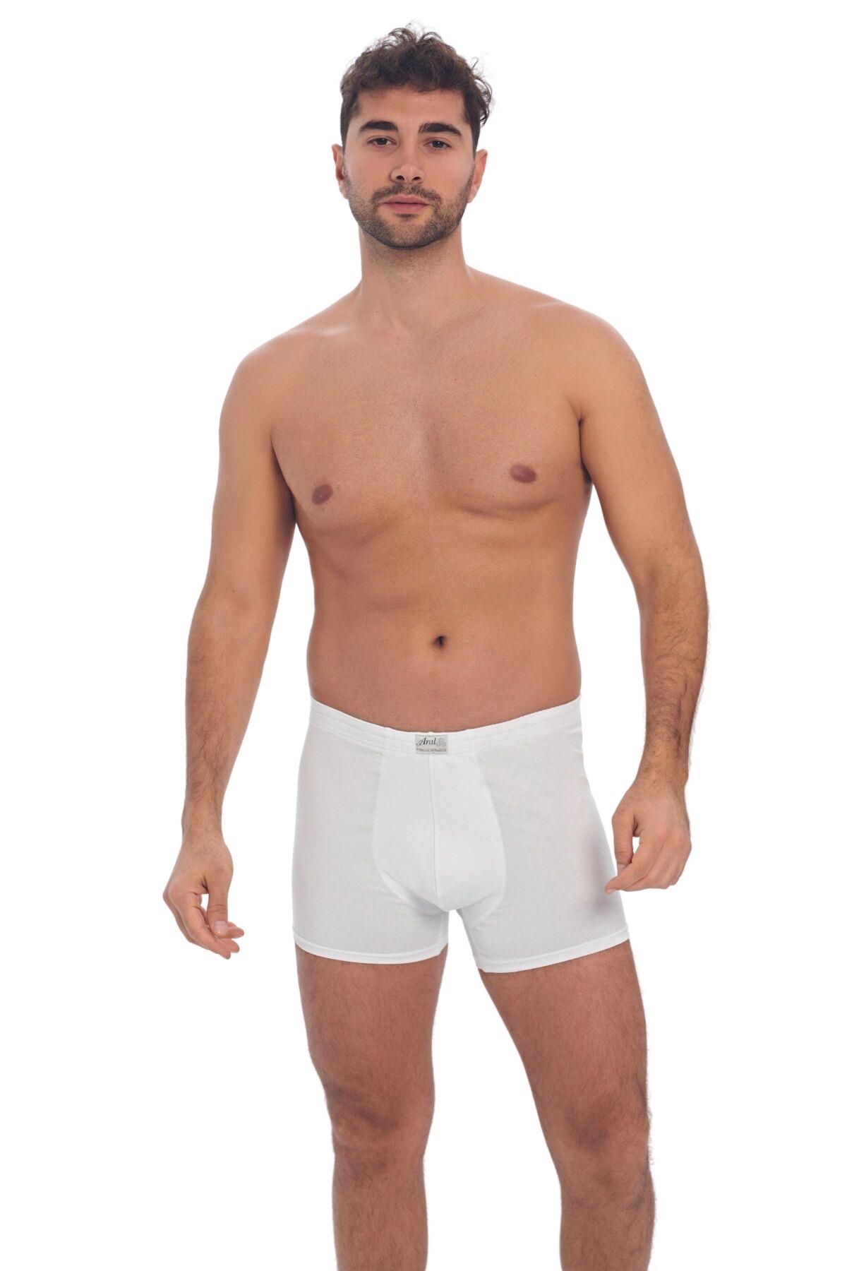 Erkek Pamuklu Geniş Bel Lastikli Klasik Bokser (0027)