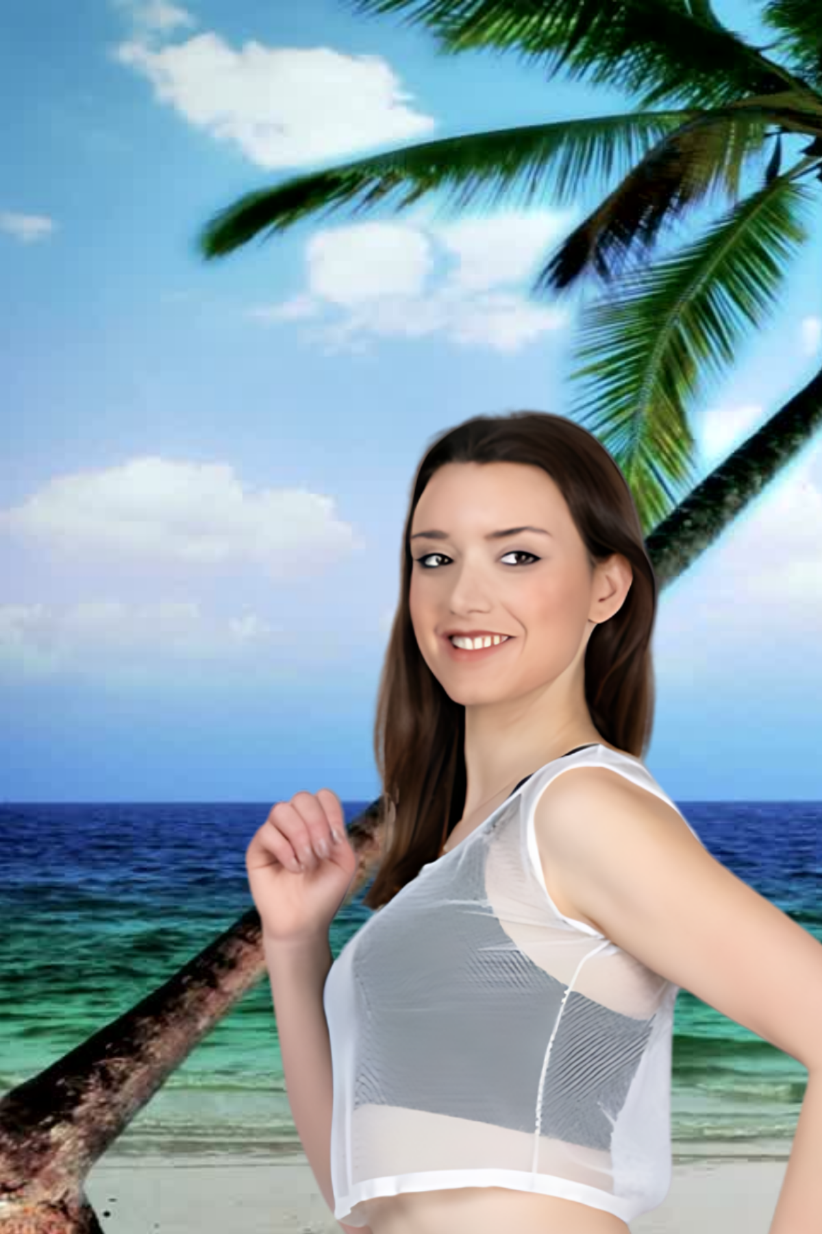 Aria's Closet File Short Sleeveless Swimsuit Superiore Pareo