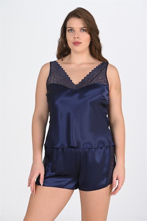 Aria's Closet Large Size Navy Shorts Set