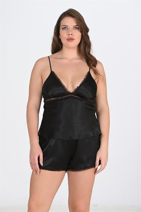 Aria's Closet Large Size Black Shorts Set