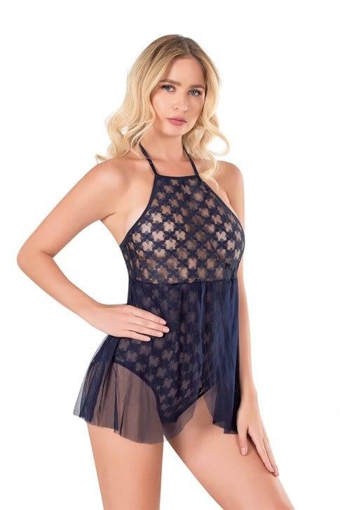 Primoda Lacivert Bodysuit Gecelik 9140