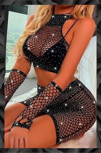 Aria's Closet Custom Design Black Stone Fancy Bottom Body Chauff