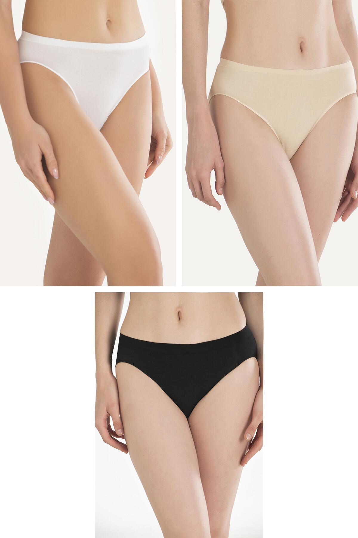 Aria's Closet Cotton Black White Ten Color 3 Pcs Panties