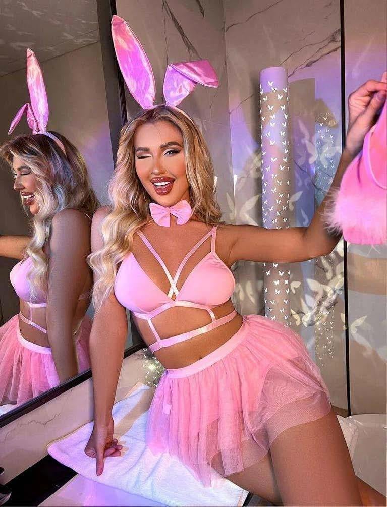 Aria's Closet Pembe Tütü Etekli Fantezi Tavşan Kotümü
