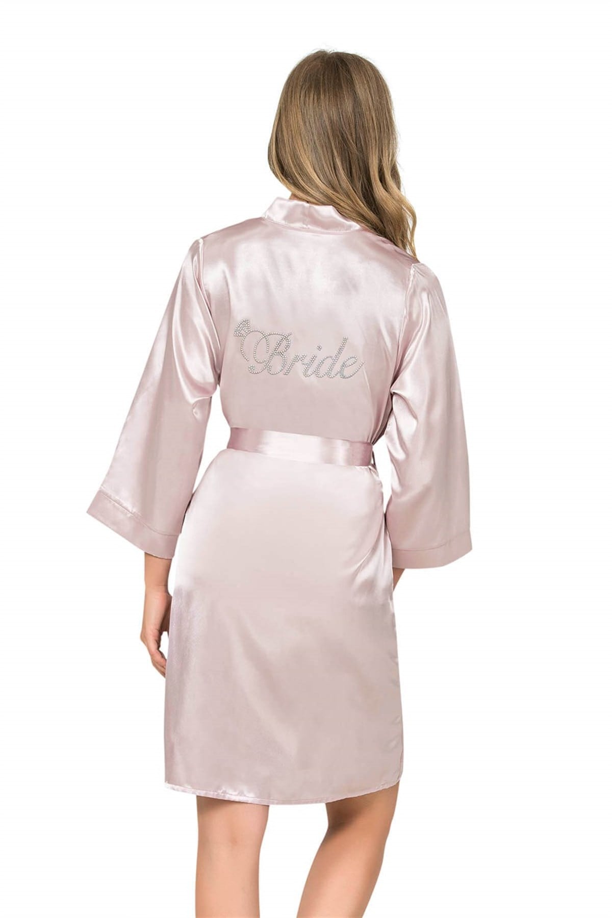 Ahu Pudra Kısa Saten Bride Sabahlık