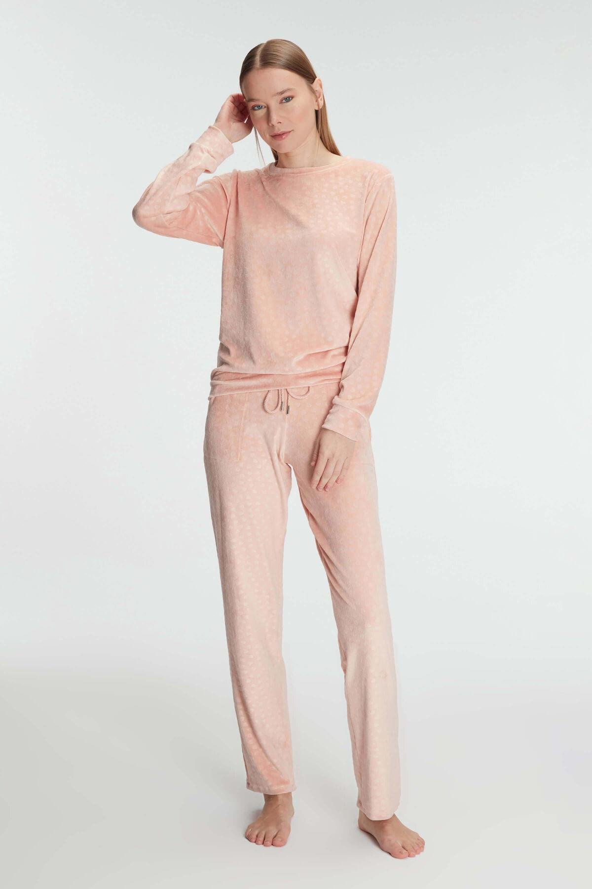 Anıl 11230 Bayan Uzun Kol Sweatshirt ve Pantolon Takım Pijama Takımı