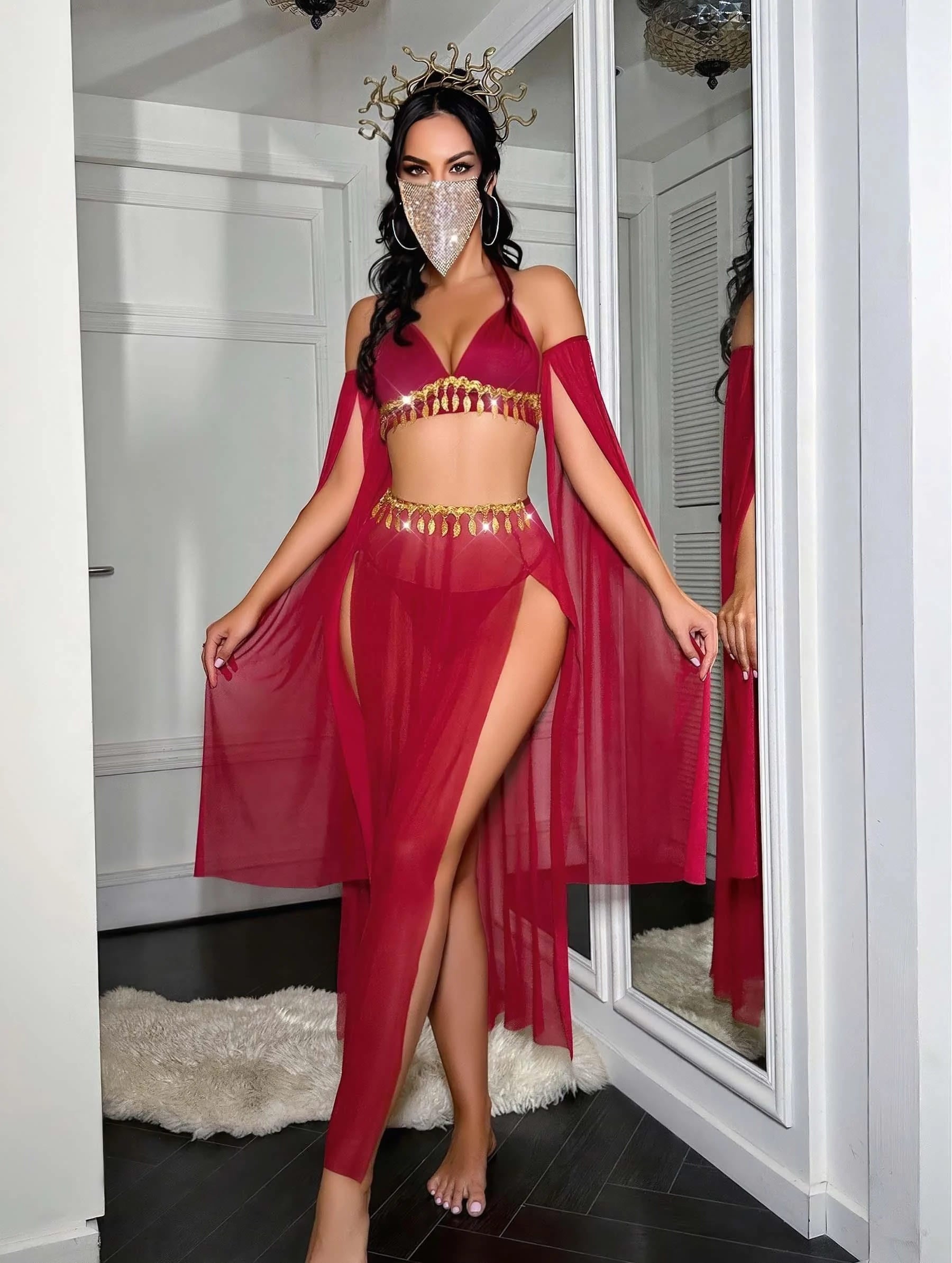 Arias Closet Özel Tasarım Kırmızı Harem Kostümü
