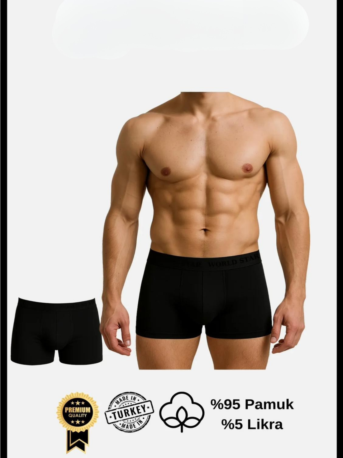 Aria's Closet Pamuklu Düz Siyah Renk Erkek Boxer