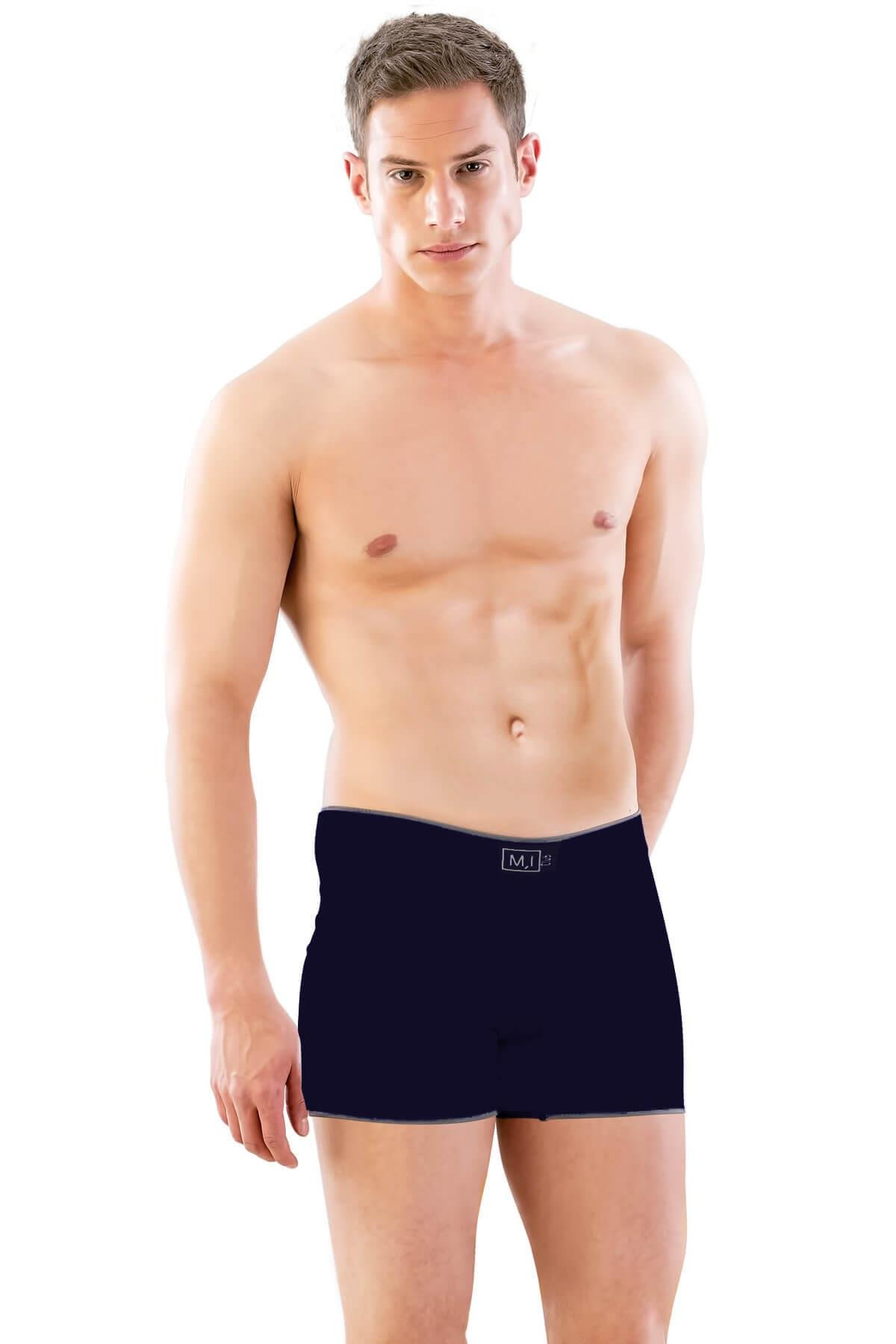 LACİVERT  MI Emay 2108 Seamless uzun Erkek Boxer