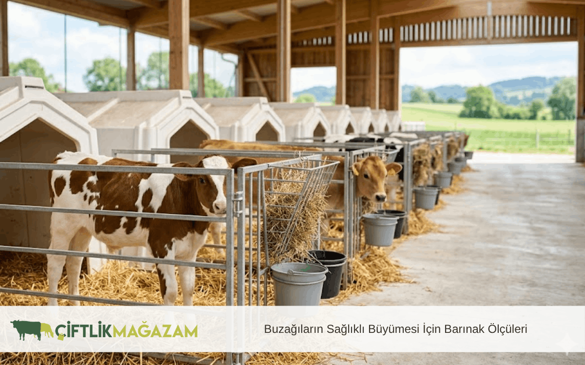 buzağıların sağlıklı büyümesi için barınak ölçüleri