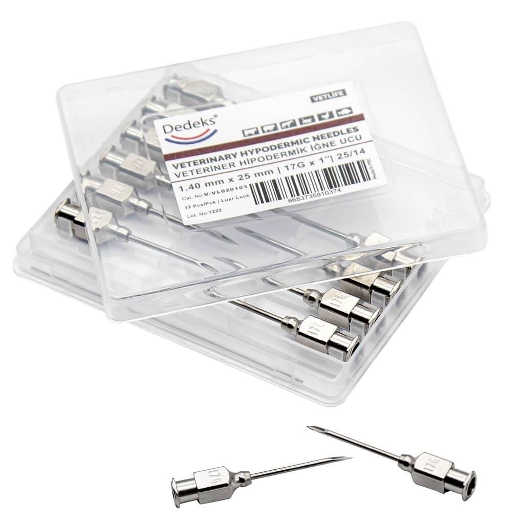 Veteriner Çelik İğne Enjektör Ucu 1.40 mm x 25 mm