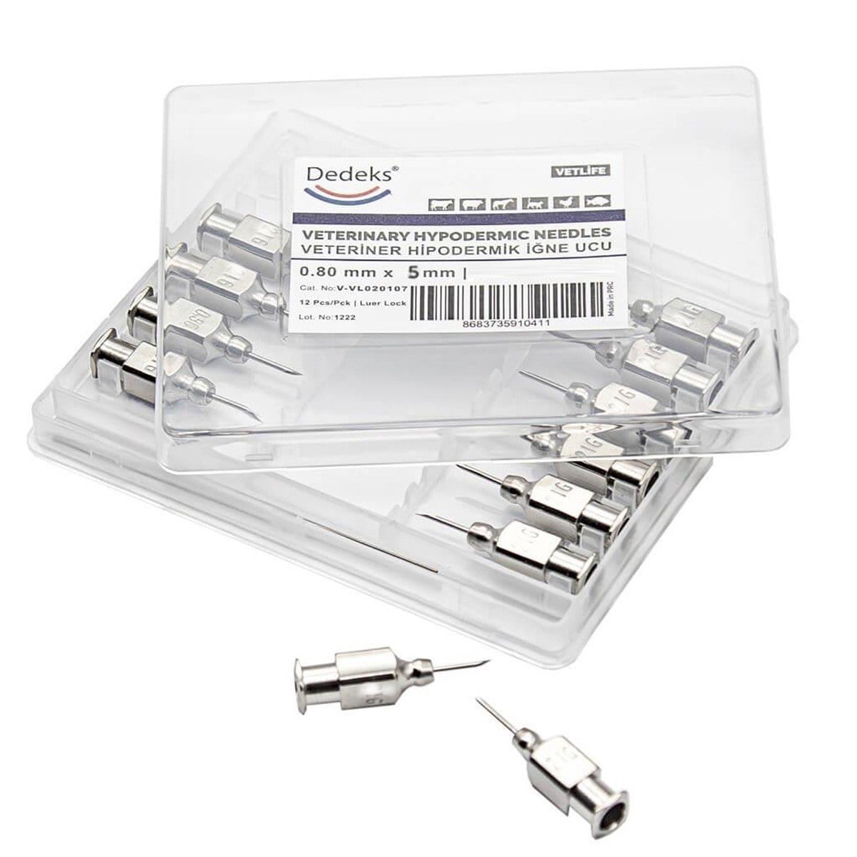Veteriner Çelik İğne Enjektör Ucu Metal 0.8 mm x 5 mm