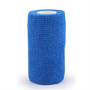 Elastik Kendinden Yapışkanlı Bandaj Koban Mavi Renkli Yapışan Coban 10 cm x 4,5 mt