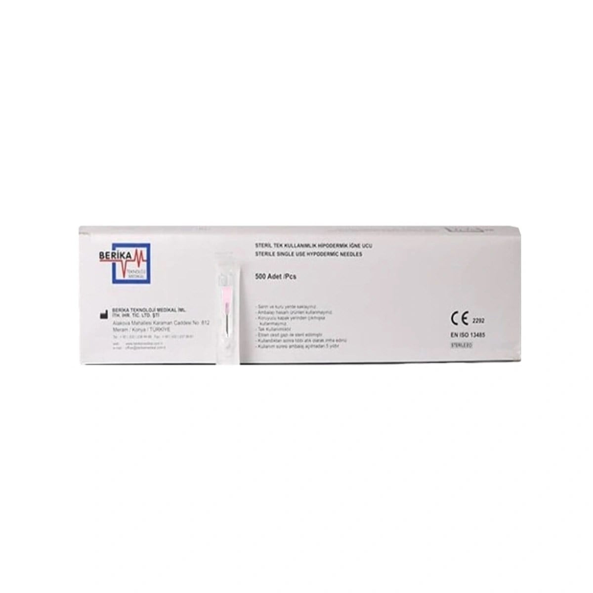 Kısa Pembe Kanül 120 mm x 16 mm 500 lü 1.20 x 16 mm 18G