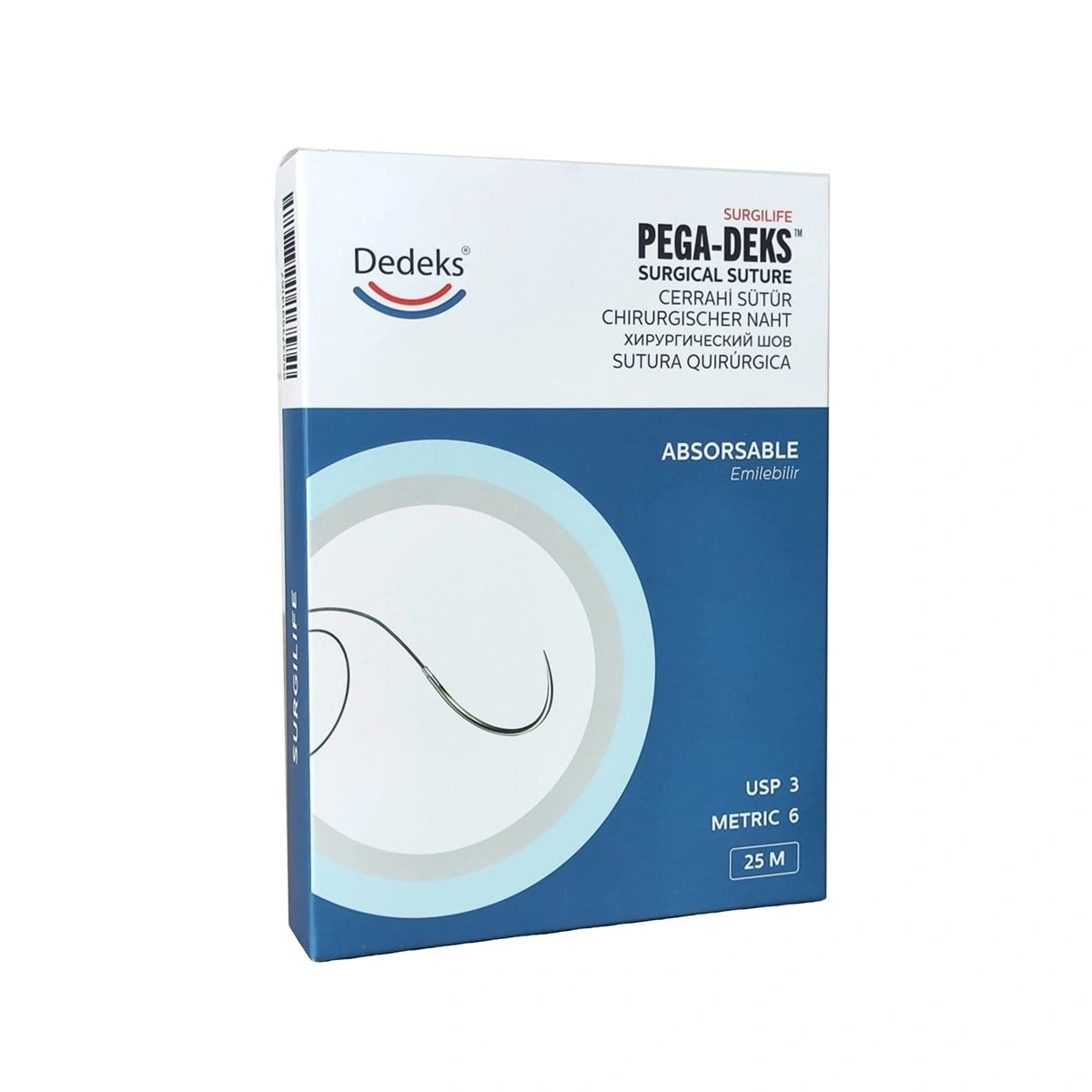 Pega-Deks Pga No:3 25 Mt Kaset Emilebilir Sütur İplik