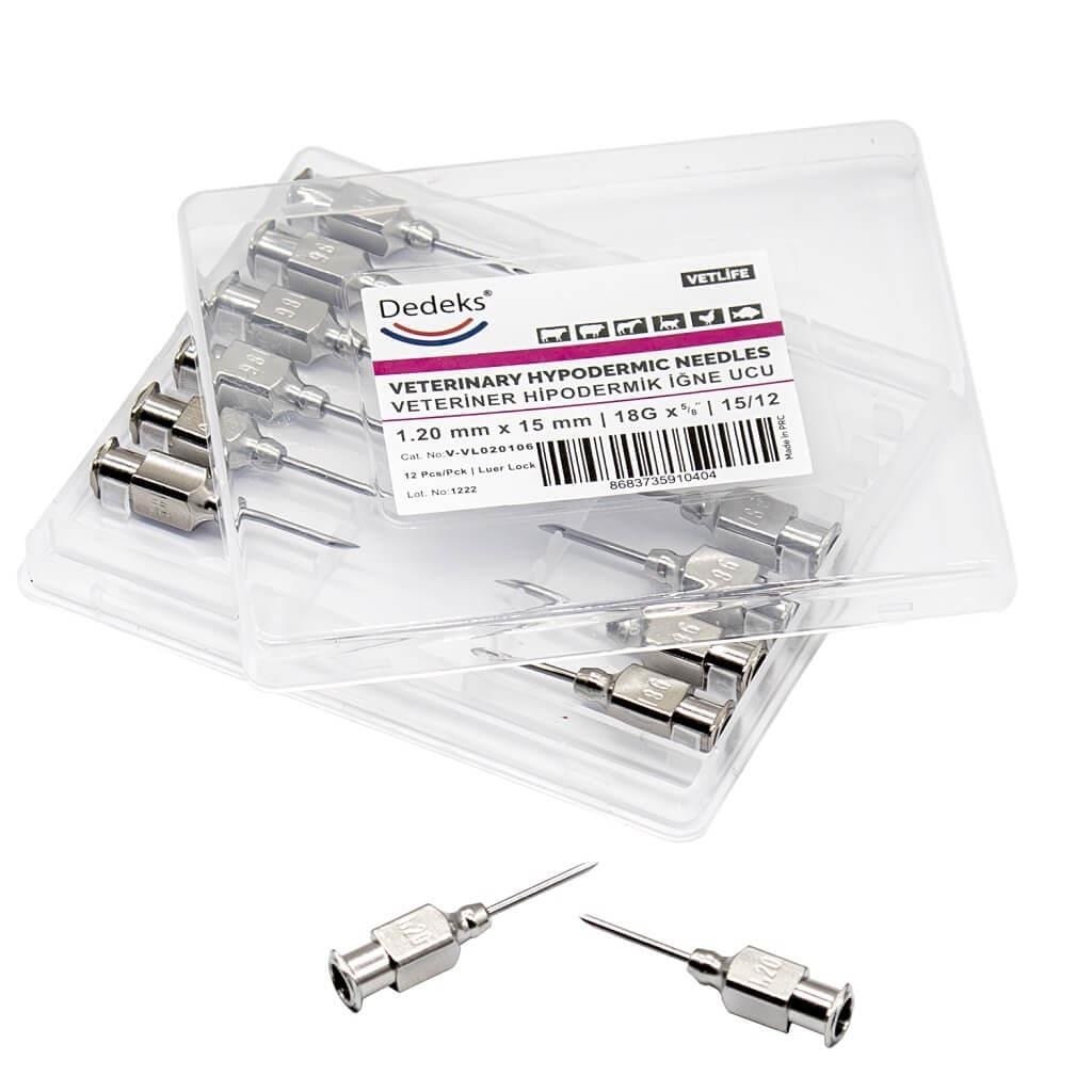 Veteriner Çelik İğne Enjektör Ucu 1.20 mm x 15 mm
