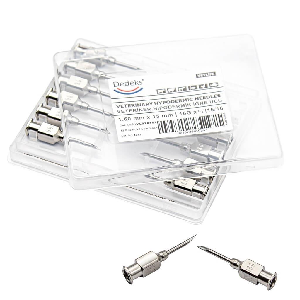 Veteriner Çelik İğne Enjektör Ucu 1.60 mm x 15 mm