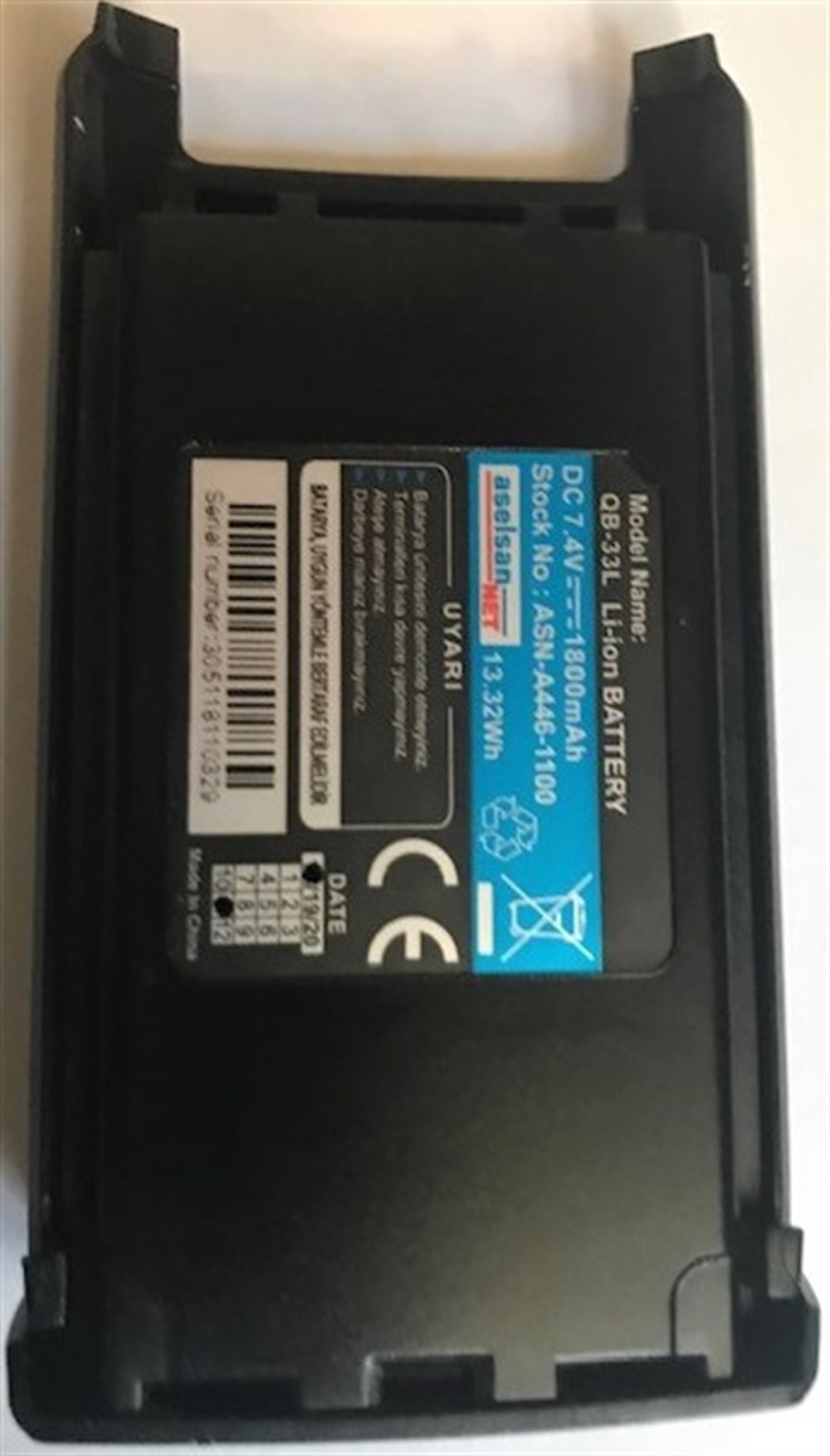 Aselsan A446 Telsiz Bataryası 7.4V/1800mAH Li-Ion