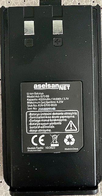 ASELSANNET GT-73 POC Telsiz Bataryası 4000mAH Li-İon