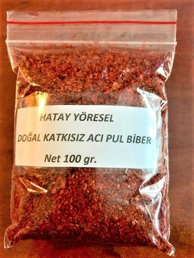 Hatay-Samandağ Doğal Acı Pul Biber 100gr.