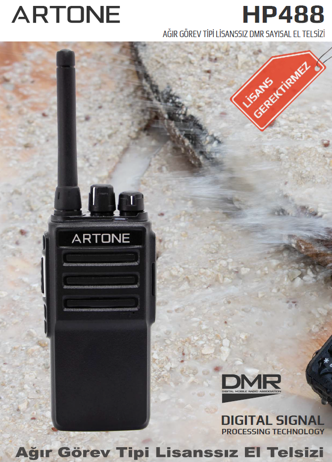 ARTONE HP488 DMR Sayısal El Telsizi (Lisanssız-Tek Satılır)