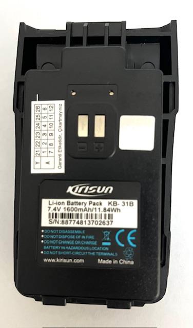 KB-32B Li-Ion 1600mAH Batarya NPMR/PT-3600 (Klips hariç)