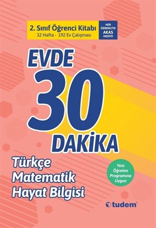 2.Sınıf Evde 30 Dakika Öğrenci Kitabı-Türkçe Matematik Hayat Bilgisi