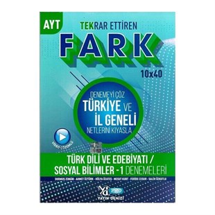 AYT Türk Dili ve Edebiyatı Sosyal Bilimler 1 Fark 10 x 40 Tekrar Ettiren Denemeleri