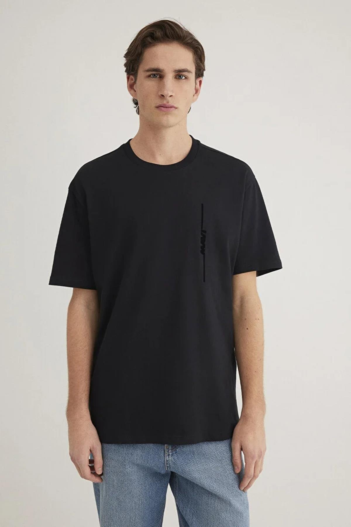 Mavi Baskılı Erkek Tişört M0611313-9