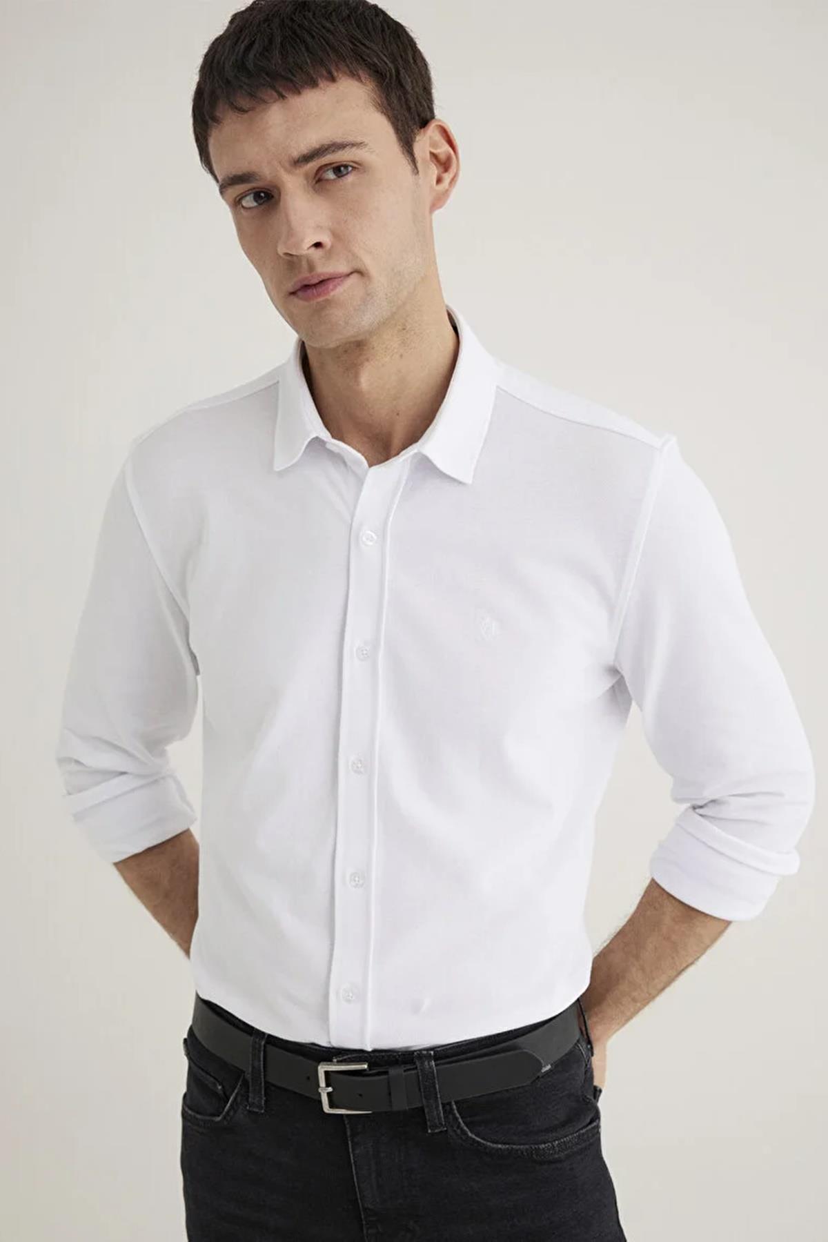 Mavi Uzun Kol Erkek Gömlek M0211583-6