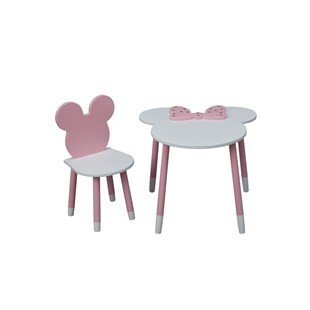Minnie Mouse Masa-1 Adet Sandalye-Pembe