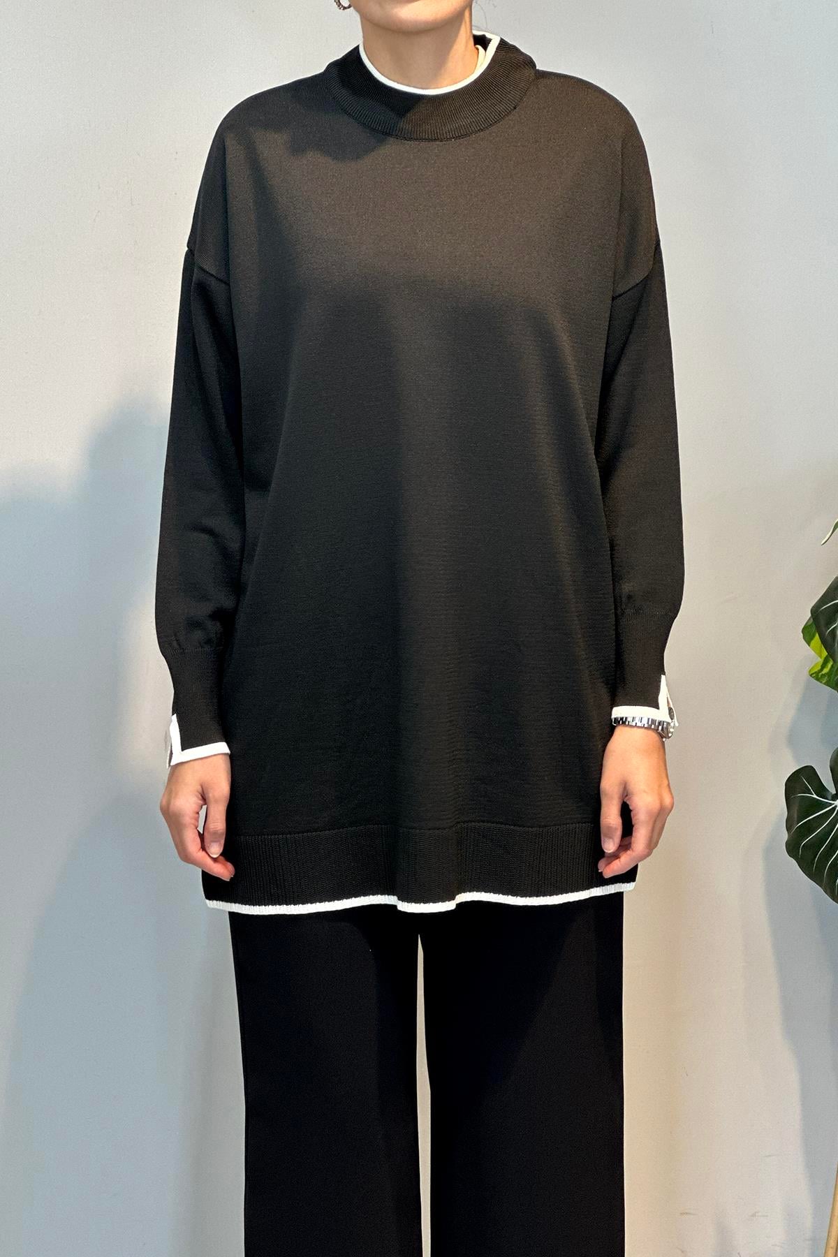 Basic Örme Merserize Tunik 17036 Siyah