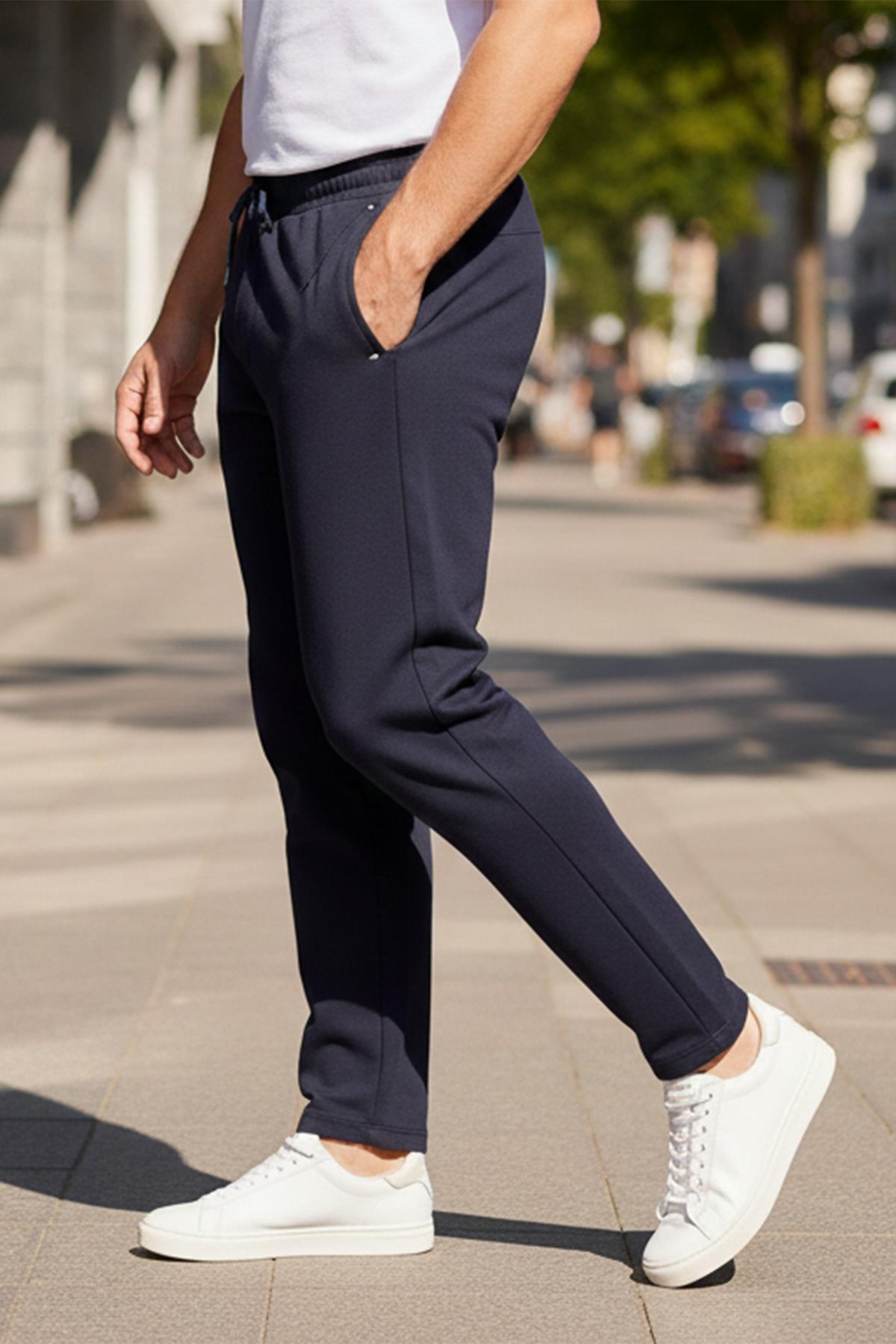 Büyük Beden Erkek Üç Cepli Eşofman Altı 340 Lacivert