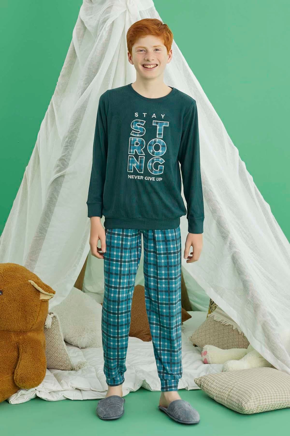 Erkek Çocuk Termal Pijama Takımı 240885 Petrol