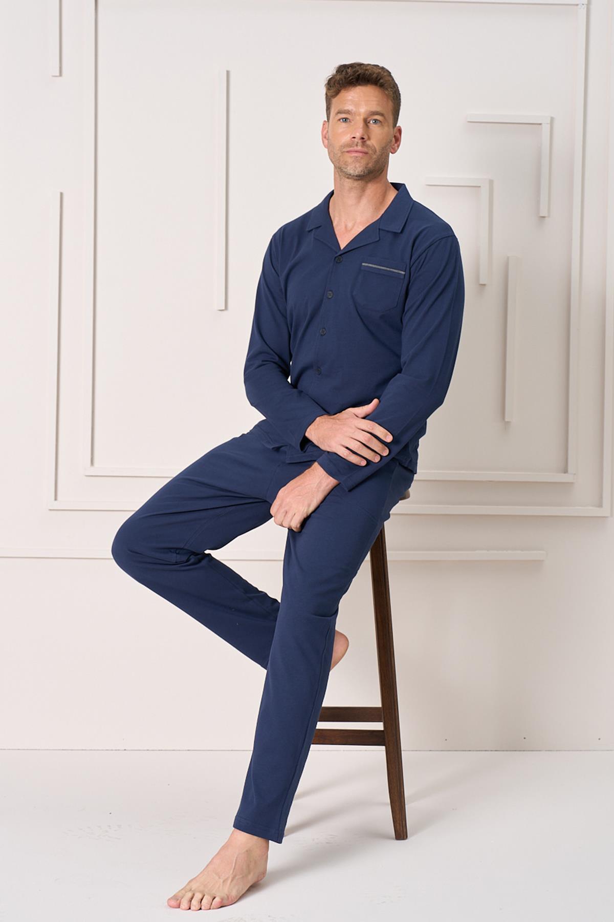 Erkek Penye Uzun Kol Pijama Takımı 2157 Laci03