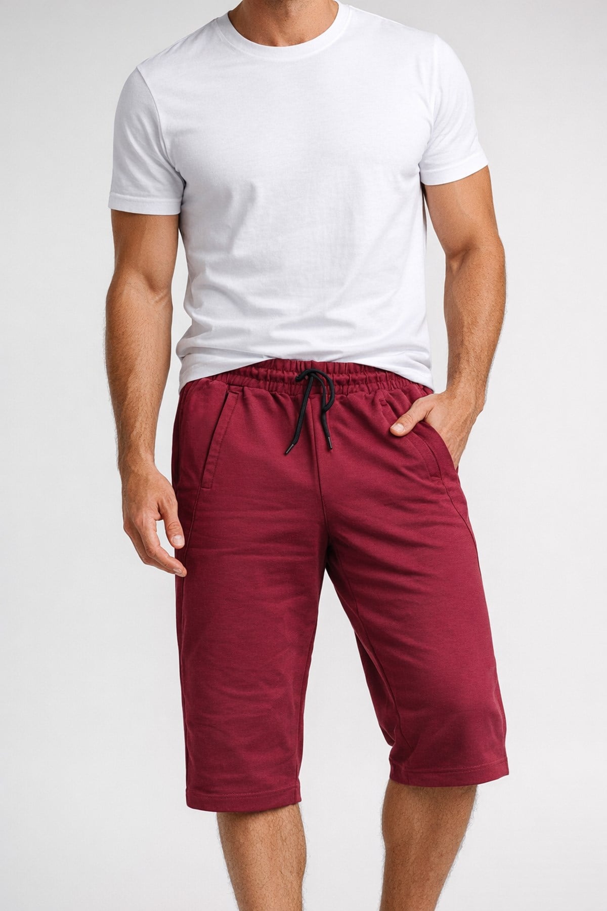 Erkek Şort Kapri 2043 Bordo