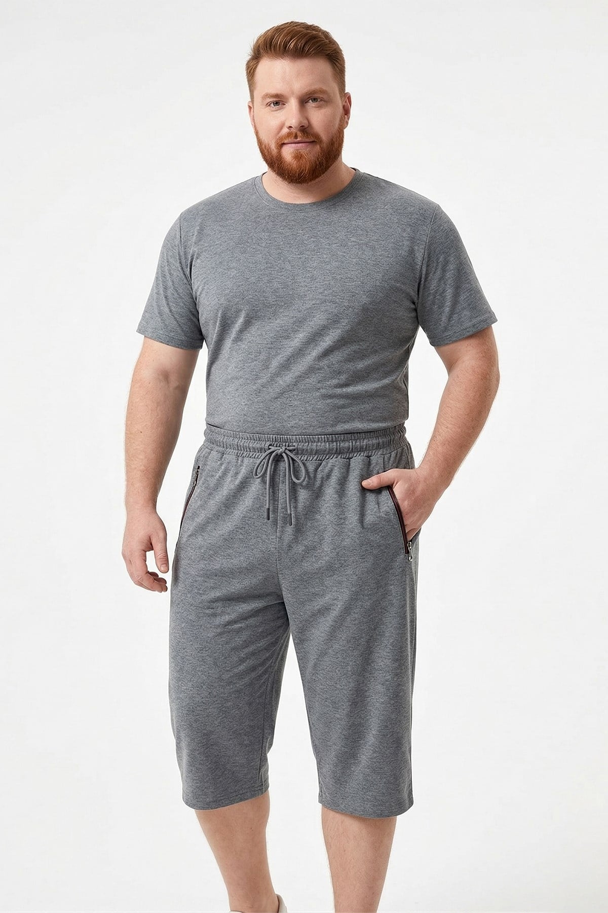 Erkek Şort Kapri 5060 Gri