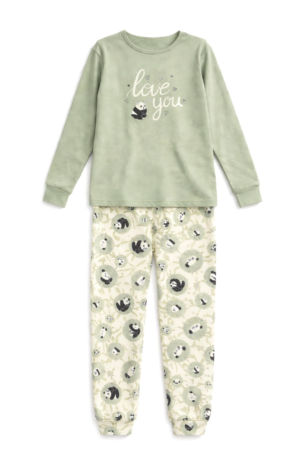 Genç Kız Pamuk Penye Pijama Takımı 6616 Mint