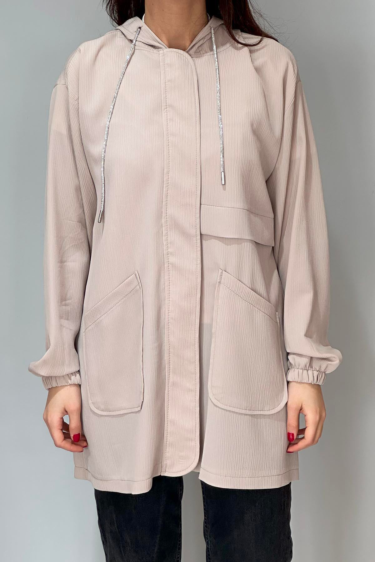 Kapüşon Detay Tunik 3191 Bej