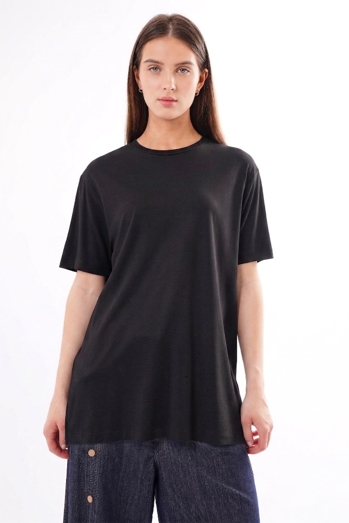 Kısa Kollu Bambu Bluz 161 Siyah