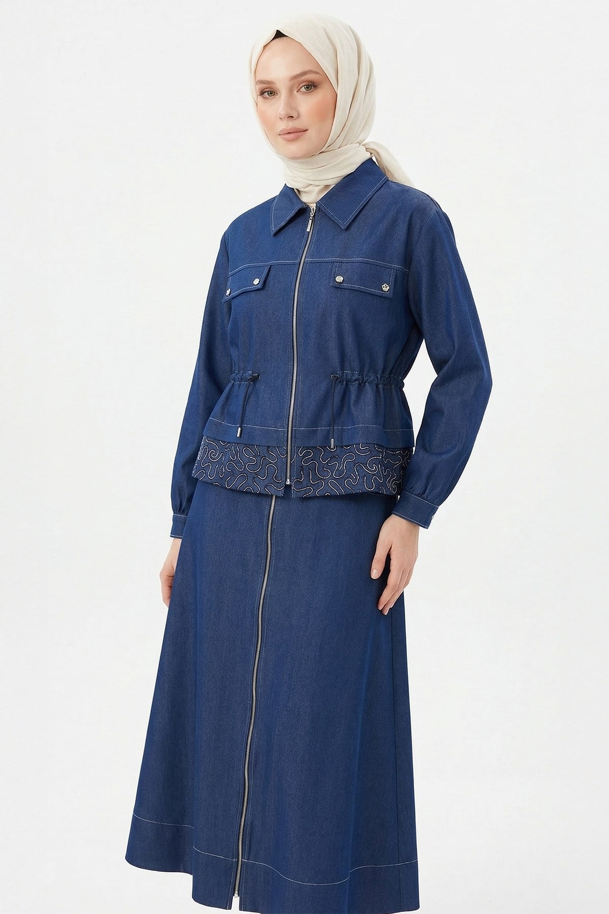 Levidor Tunik Etek Takım 13108 Lacivert