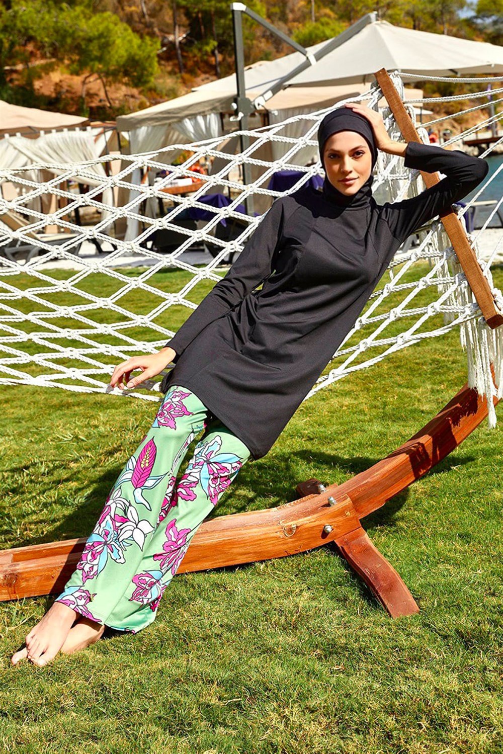 Mayovera Dev Çiçek Tek Pantolon Tayt Remsa Mayo