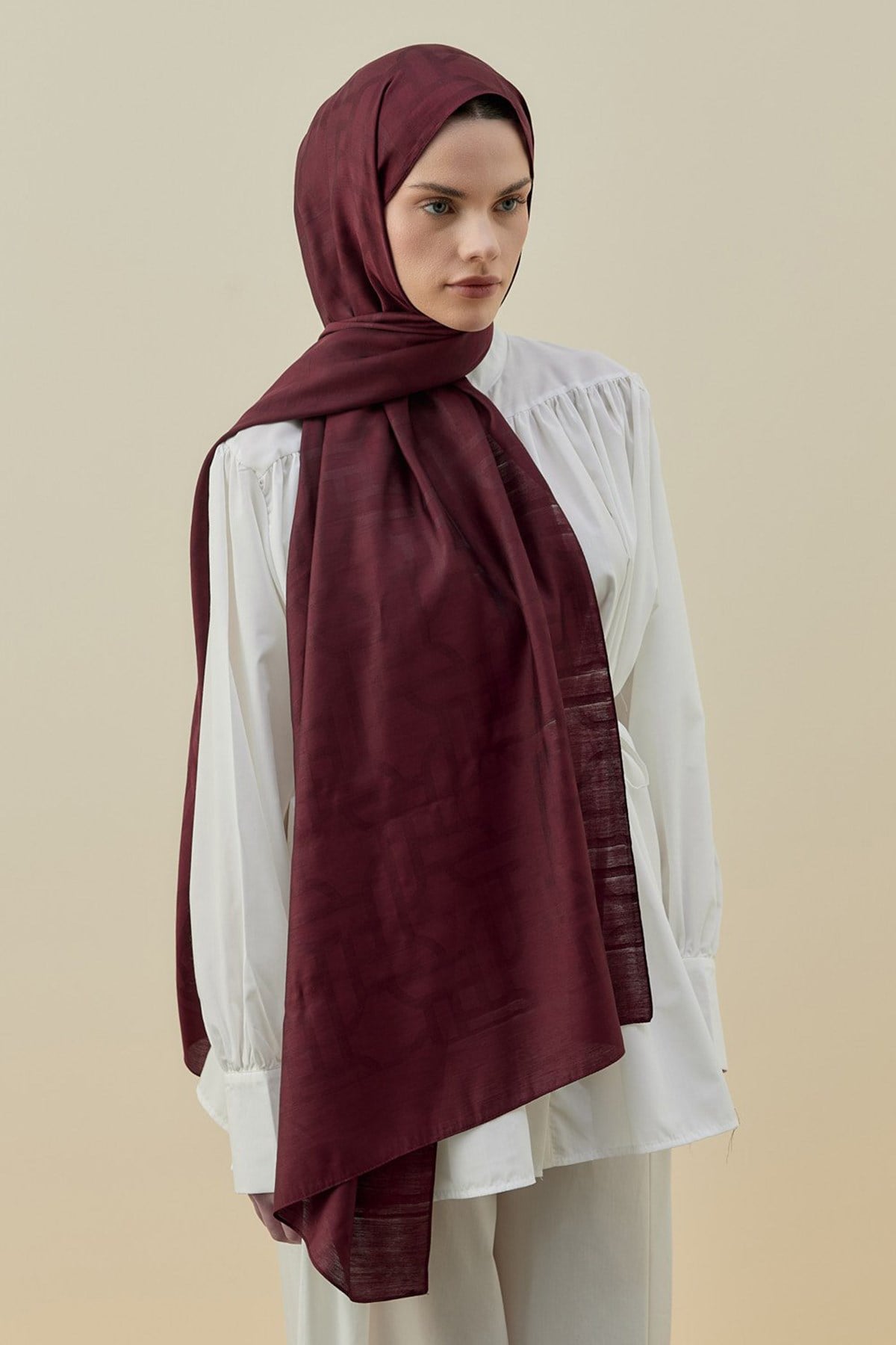 Merwish Oriantel Elegance kadın Şal 2602 Bordo