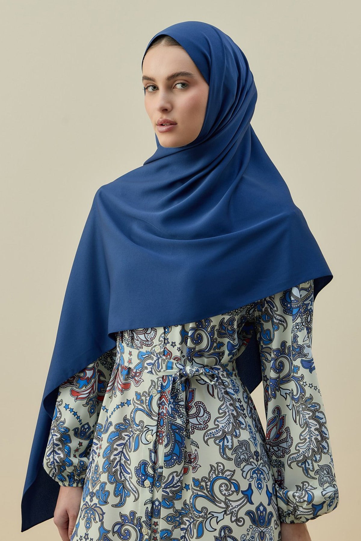Merwish Vintage Kadın Şal 2616 Lacivert