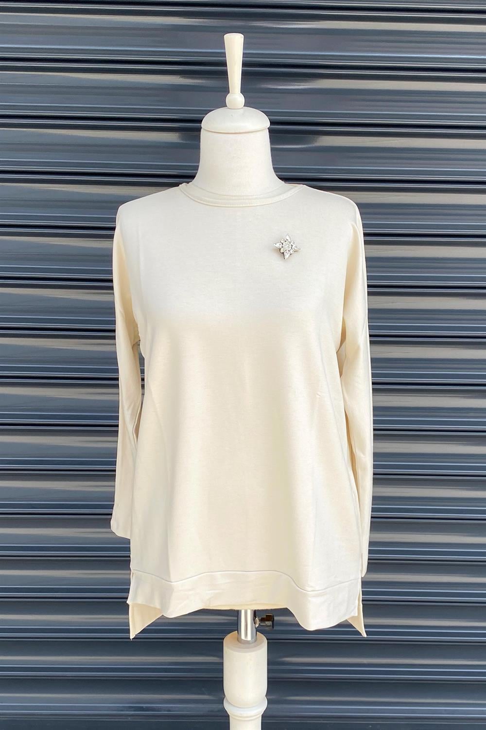 Missemramiss İpek Pamuk Bluz 3425 Bej