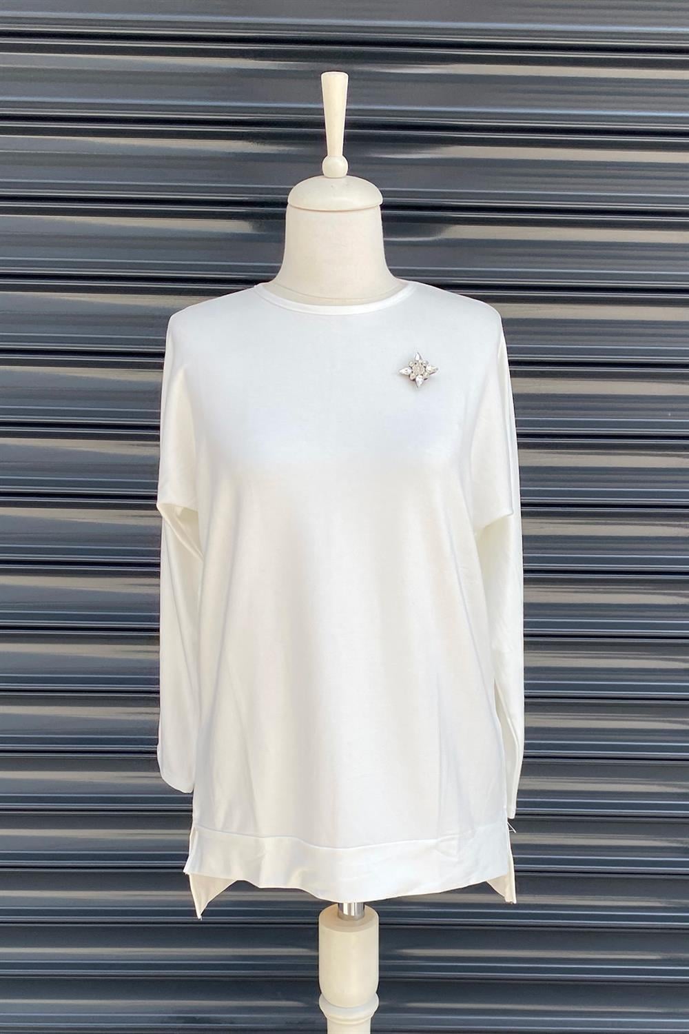 Missemramiss İpek Pamuk Bluz 3425 Ekru