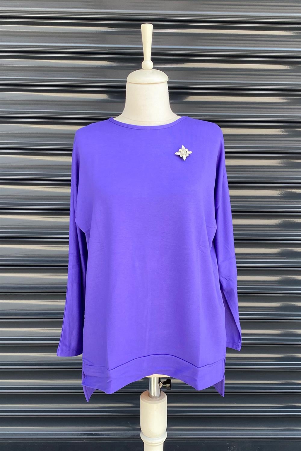 Missemramiss İpek Pamuk Bluz 3425 Mor