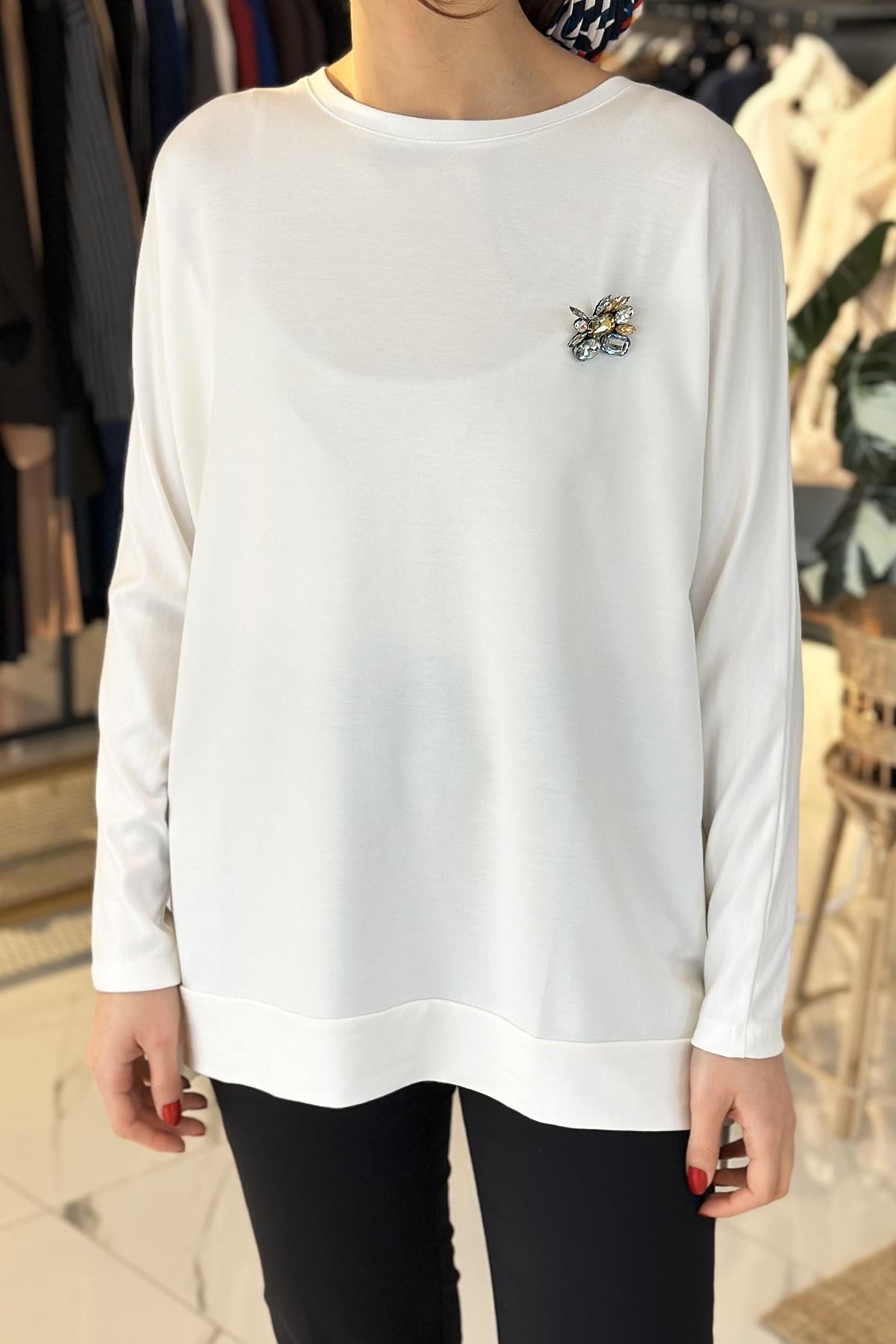 Missemramiss İpek Pamuk Bluz 4632 Ekru
