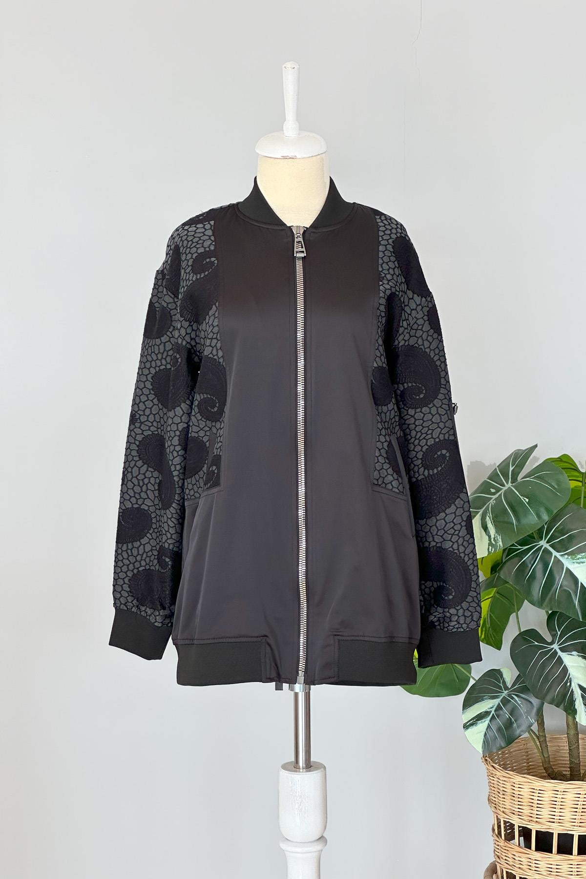 Missemramiss Jakar Saten Bomber Ceket 4314